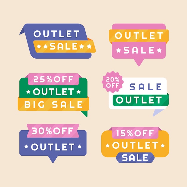 Free Vector flat design  outlet label design