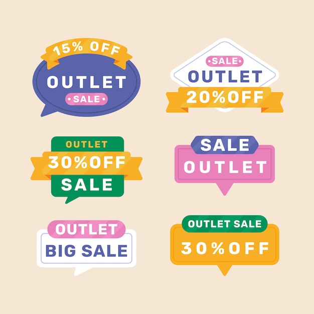 Free Vector flat design  outlet label design