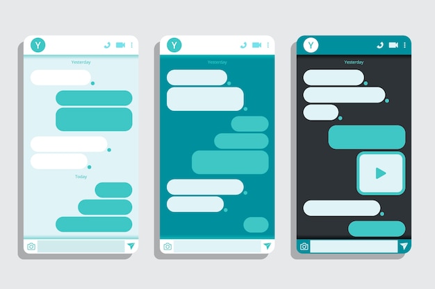 Free Vector flat design phone text bubble collection