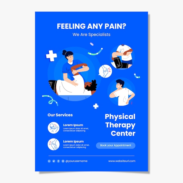 Free Vector flat design physiotherapist poster