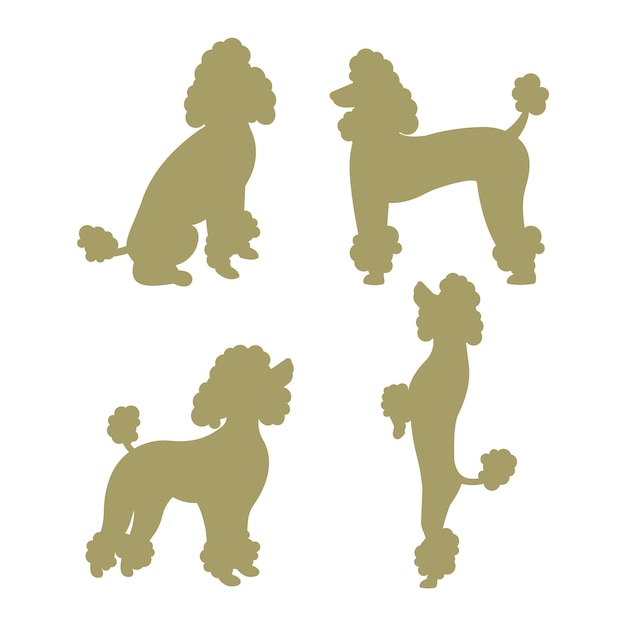 Flat design poodle silhouette