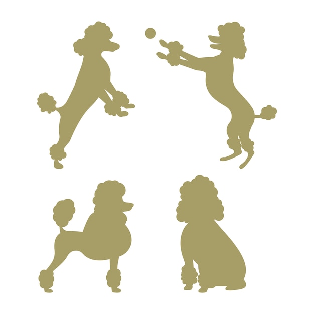 Flat design poodle silhouette