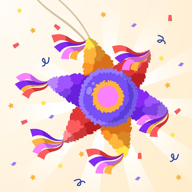 Free Vector flat design posada pinata