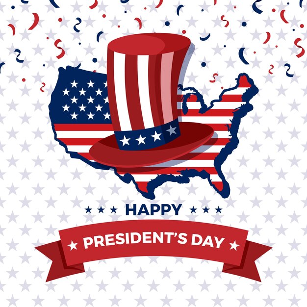 Flat design presidents day concept