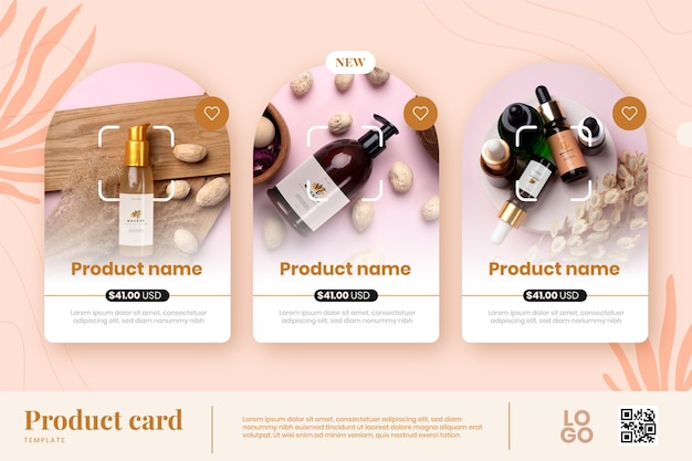 Free Vector flat design product card template