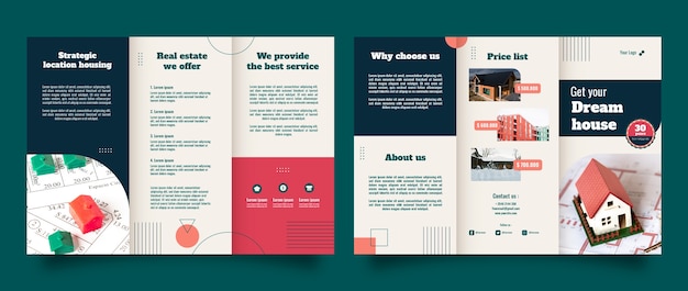 Flat design real estate business brochure