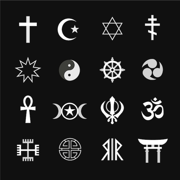 Free vector flat design religious symbol collection