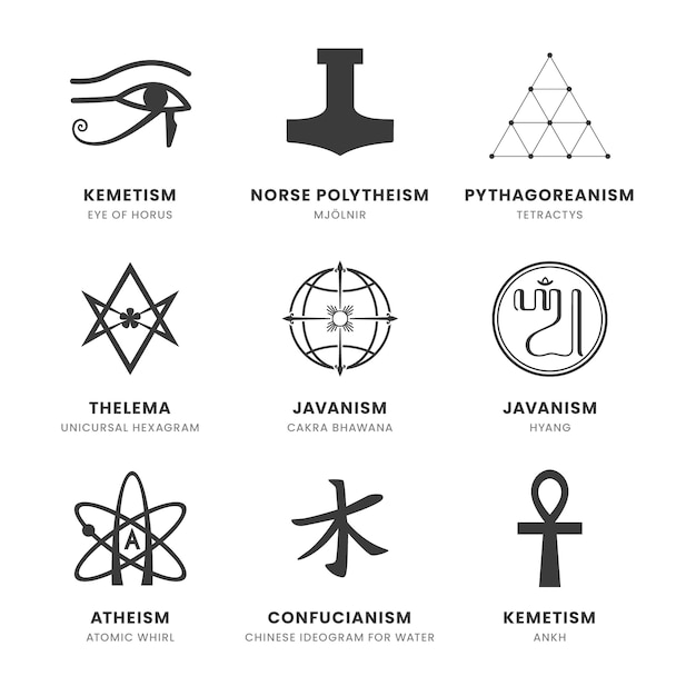 Free Vector flat design religious symbol collection