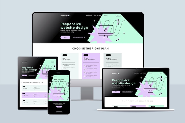 Free Vector flat design of responsive website design