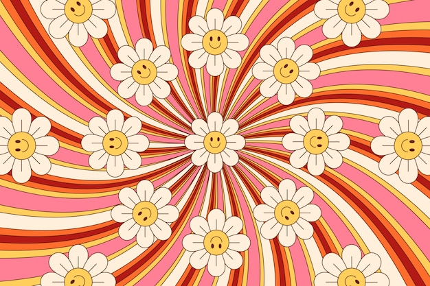 Free Vector flat design retro 60s-70s background