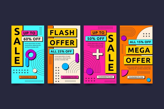 Flat design sale ig stories collection