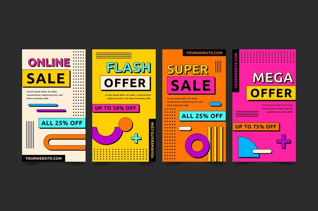 Flat design sale ig stories collection