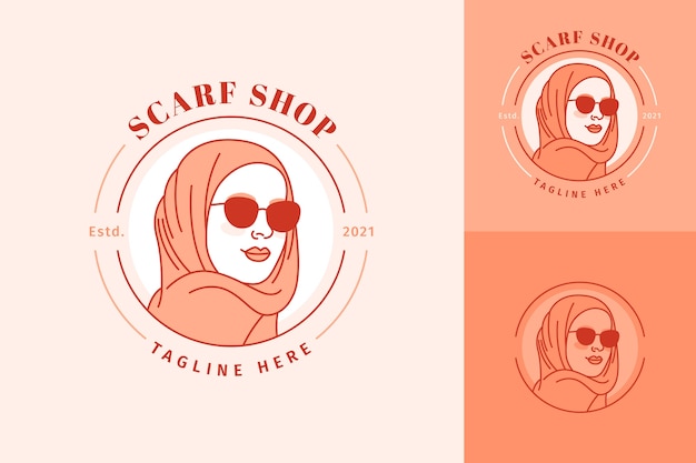 Free Vector flat design scarf logo template