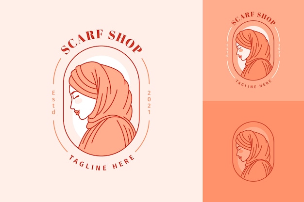 Free Vector flat design scarf logo template