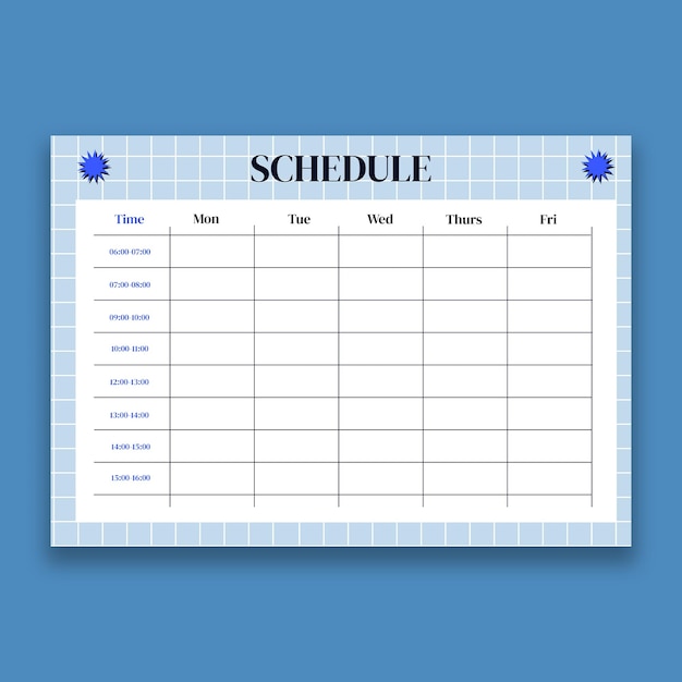 Flat design schedule template