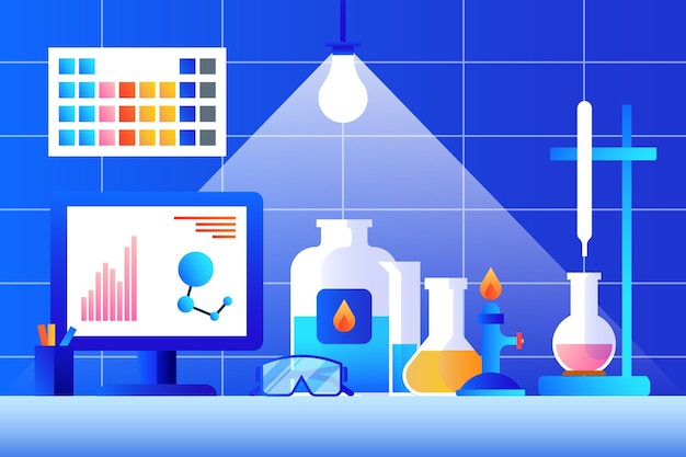 Free Vector flat design science lab