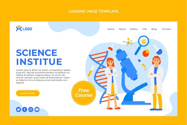 Flat design science landing page