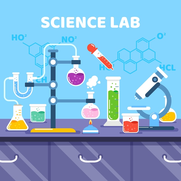 Free Vector flat design science objects and formulas