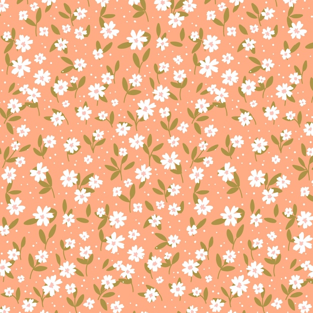 Free Vector flat design small flowers pattern design