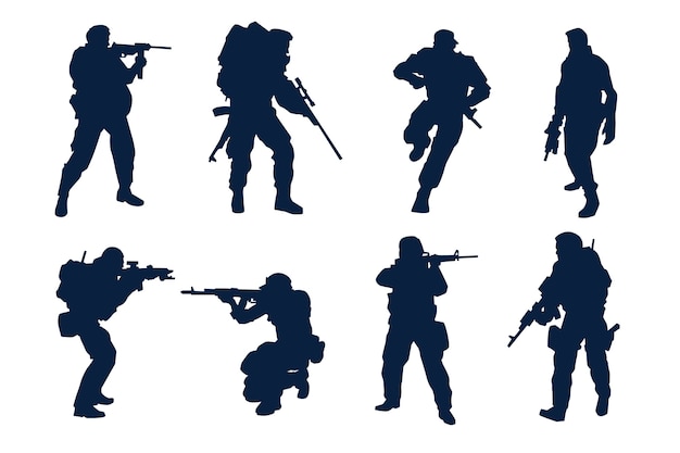 Free Vector flat design soldier silhouette