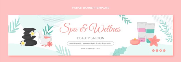 Flat design spa center twitch banner