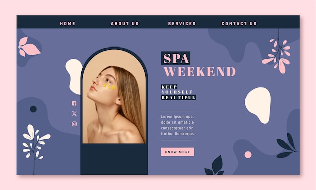 Free Vector flat design spa template