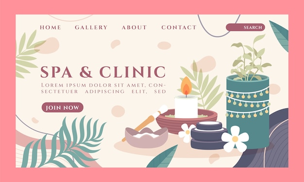 Free Vector flat design spa treatment landing page