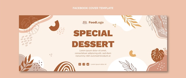 Flat design special dessert facebook cover