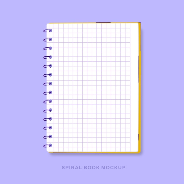 Flat design spiral book mockup