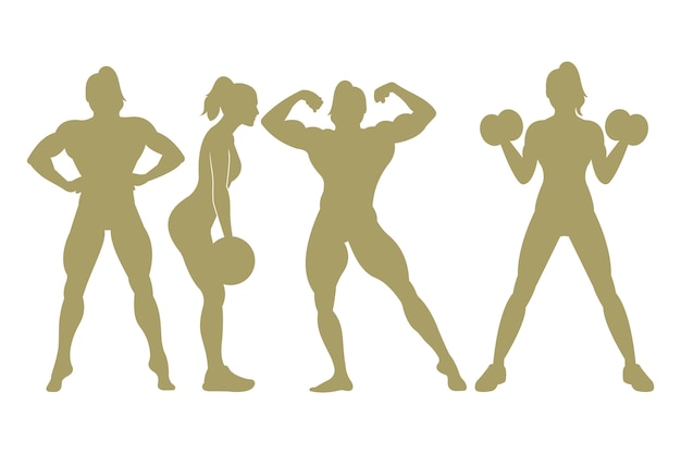 Free Vector flat design strong woman silhouette