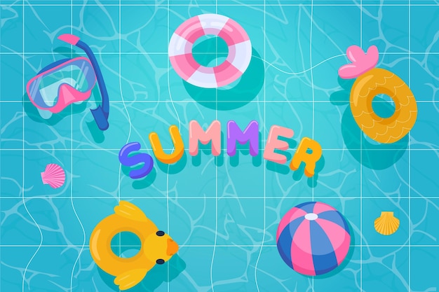 Free Vector flat design summer background design