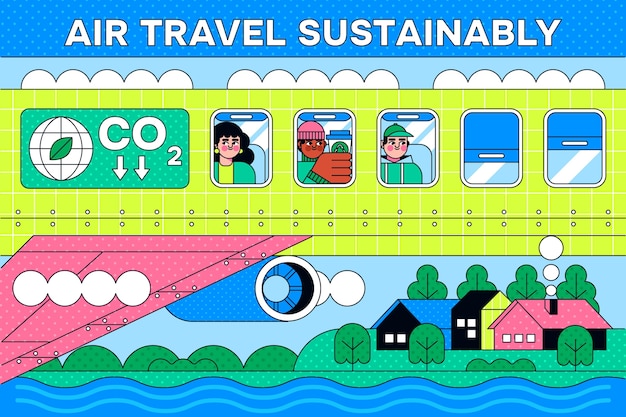 Free vector flat design sustainable travel illustration