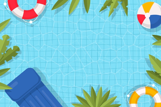 Free Vector flat design swimming pool background