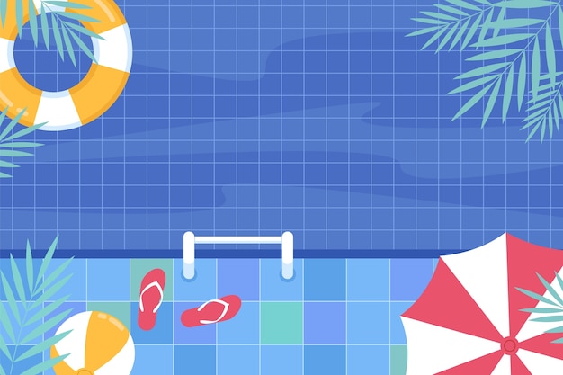 Free Vector flat design swimming pool background