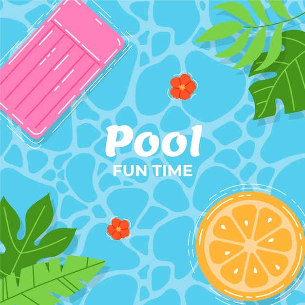 Free Vector flat design swimming pool background