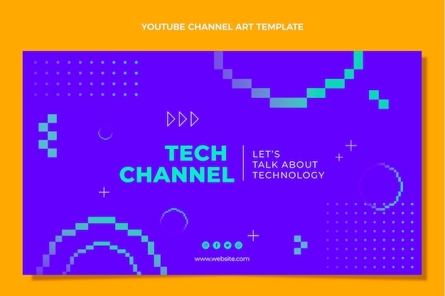 Flat design technology youtube channel art