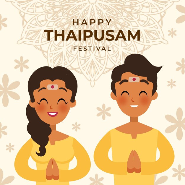 Flat design thaipusam festival