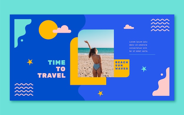 Free Vector flat design travel adventure facebook post