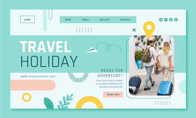 Free vector flat design travel agency template