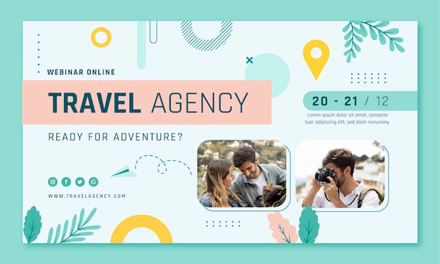 Free Vector flat design travel agency template