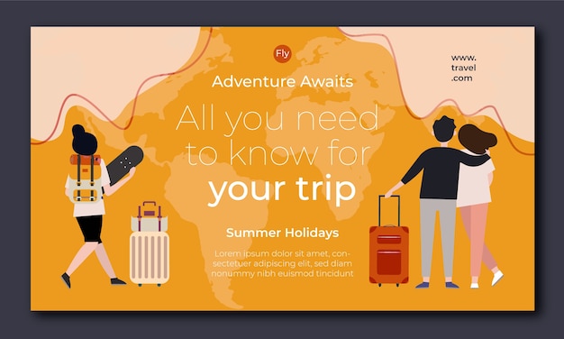 Free vector flat design travel agency template