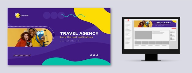 Flat design travel agency template