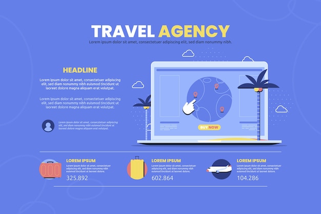 Flat design travel agency