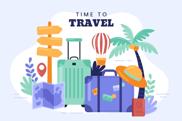 Free vector flat design travel background