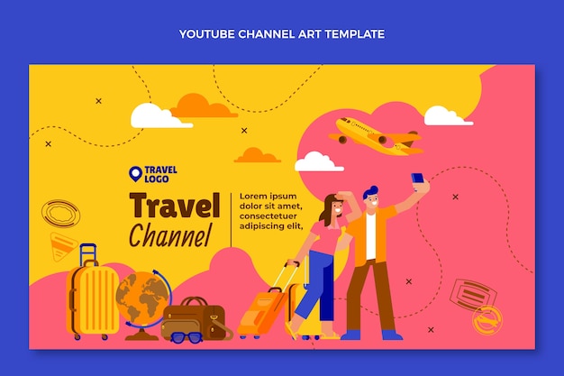 Free vector flat design travel channel art