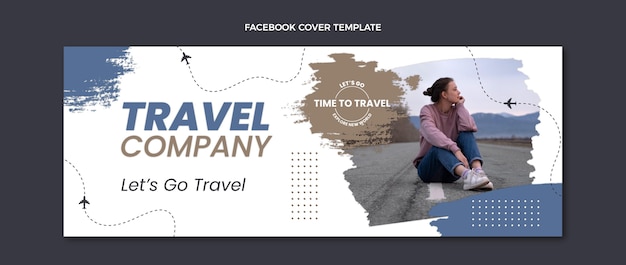 Free Vector flat design travel company facebook cover