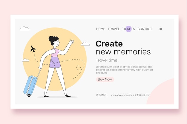 Free vector flat design of travel landing page
