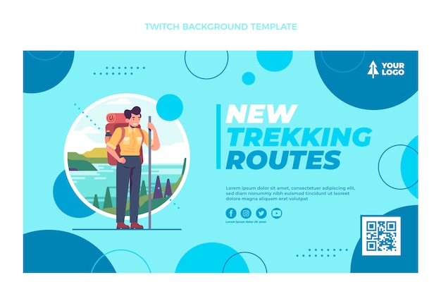 Free Vector flat design trekking routes twitch background