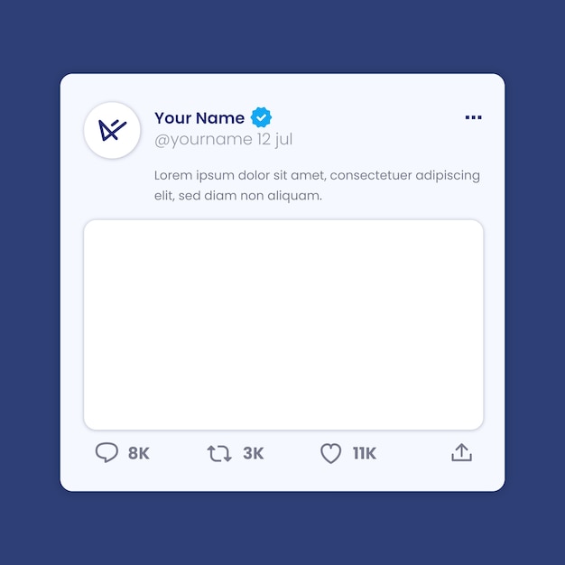 Free Vector flat design tweet mockup