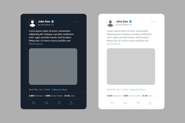 Flat design tweet mockup